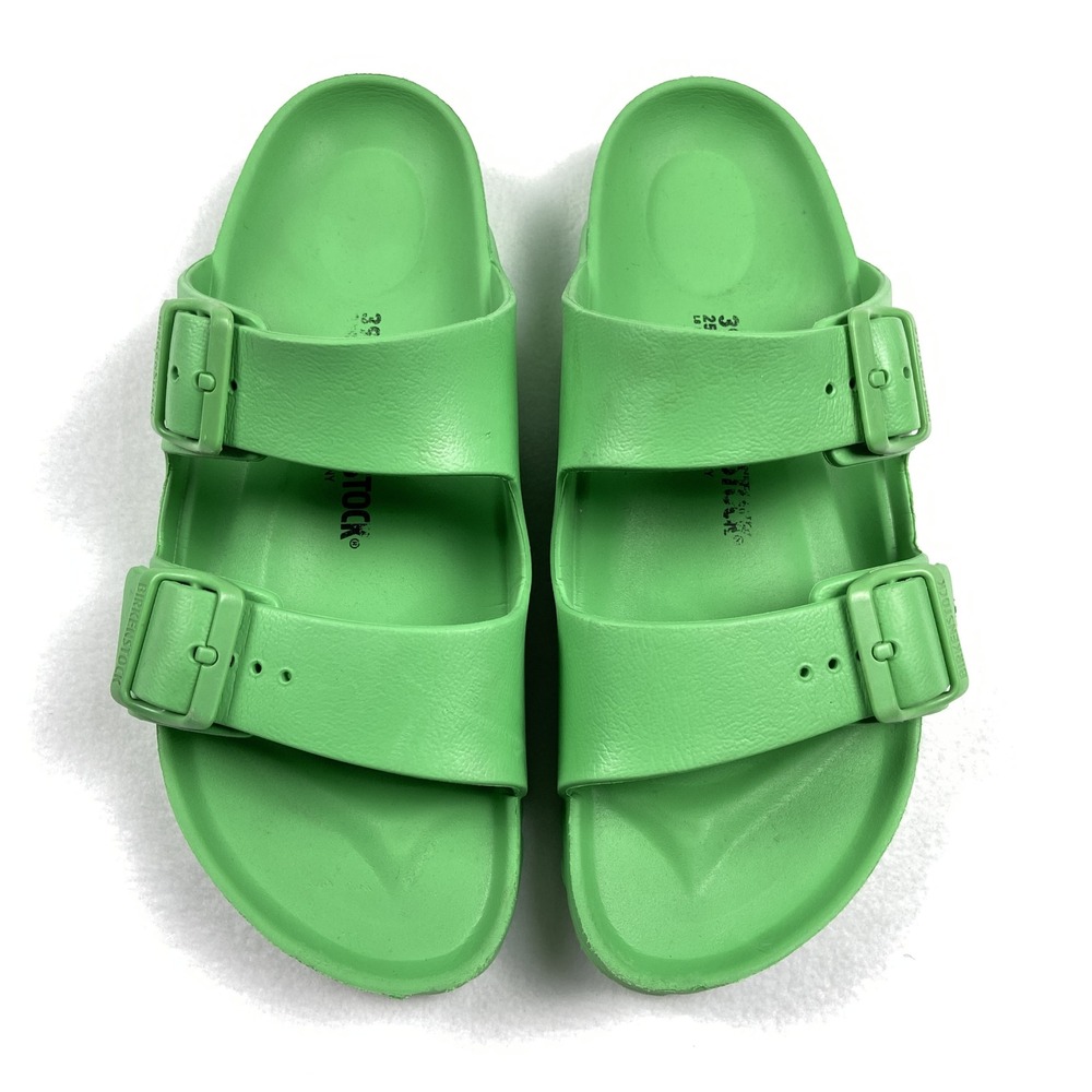 Birkenstock Arizona EVA Sandals Lime Green Waterproof Slides Size 6M & 8W - Picture 2 of 7